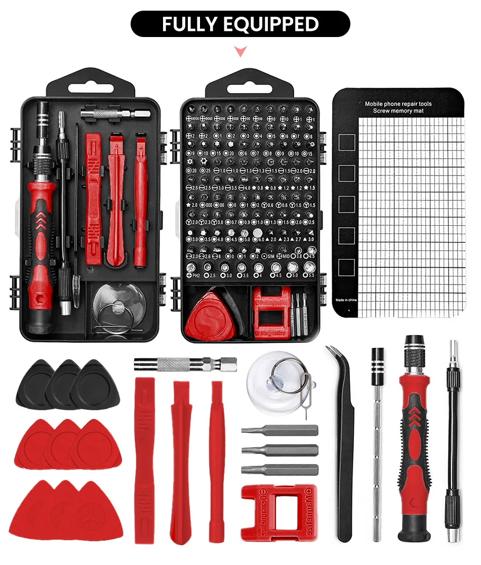 122 in 1 Precision 3C Mobile Phone Repair Mini Screwdriver Set Hand Tools With Super Magnetic Bits