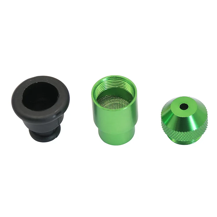 wholesale multi-color rubber pacifier pipe 53MM small aluminum snuff bullet rubber small smoking accessories snuff pipes