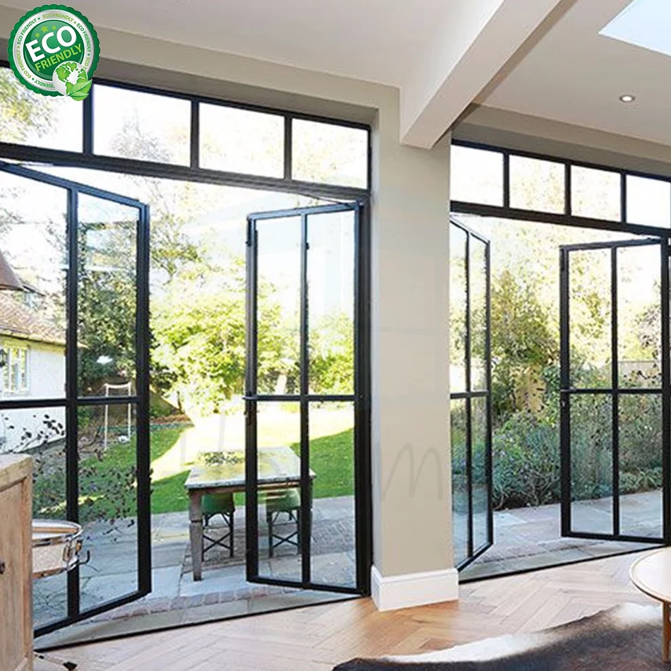 China Manufacturer House Hurricane Approved Tempered Glass Aluminum Profile Frosted Glass Aluminum Swing Doors Casement -