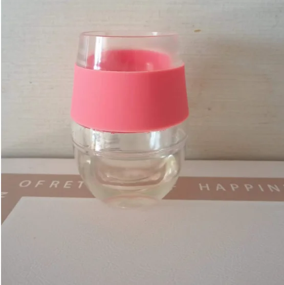 Wine Freeze Cup Set of 2 - Plastic Double Wall Insulated Wine Glasses with Freezing Gel Wine Glass tumbler