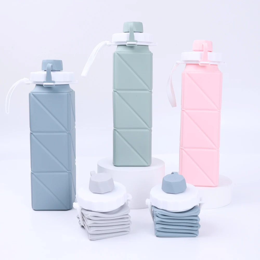 Portable Drinkware Running Gym Travel Bpa Free Silicon Squeeze Bottle Collapsible Silicone Water Bottle Foldable Silicone Bottle