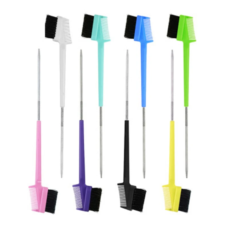 стальная игла, Кисть для макияжа, краска для волос, ресницы, двойного назначения, уход, Стайлинг, красота, кисть для бровей