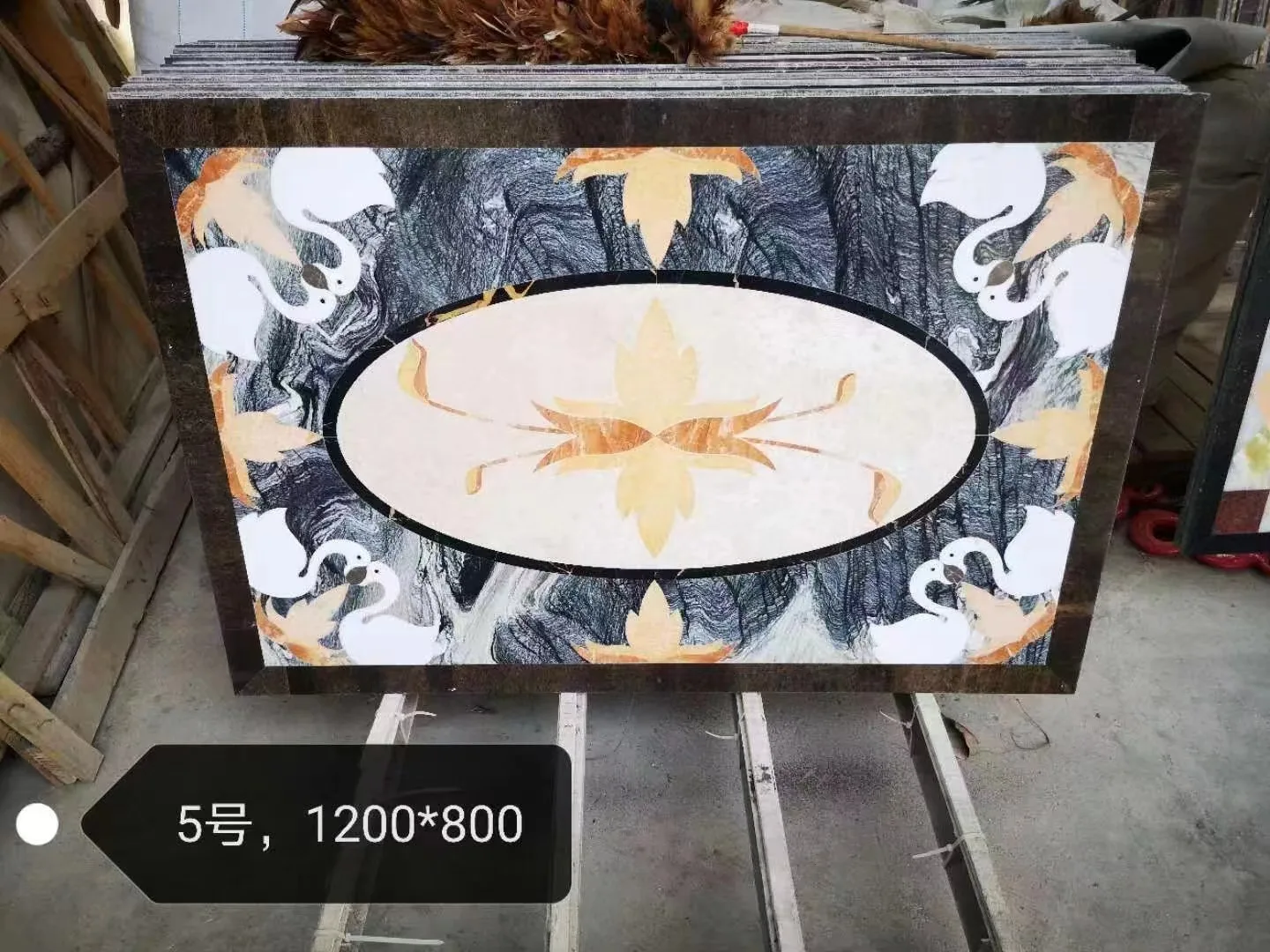 Apulostone natural stone Customize Square Villa Waterjet Marble Floor Stone Tiles Marble Water Jet Medallion