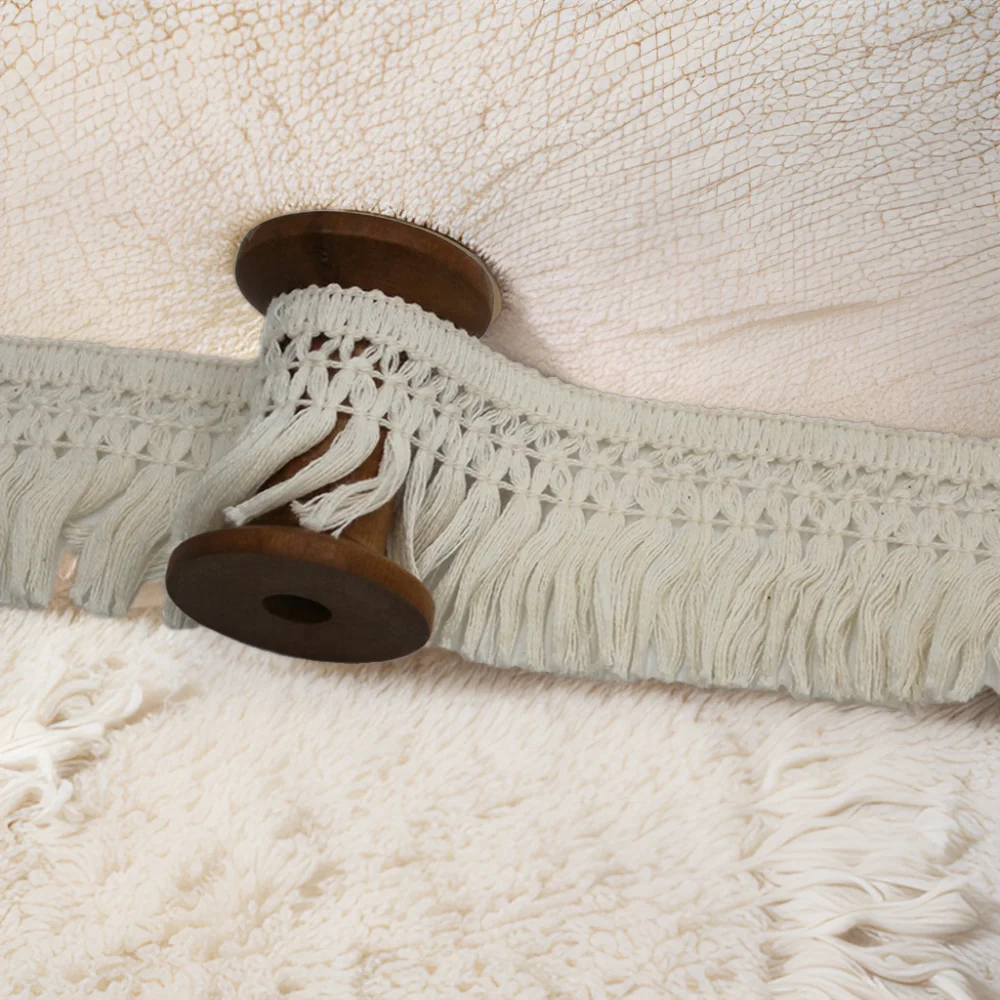 Wholesale 60mm wide White Beige 6cm Cotton Carpet Rug Tassel Fringe Trims for Home Textile Garment Decoration Curtains