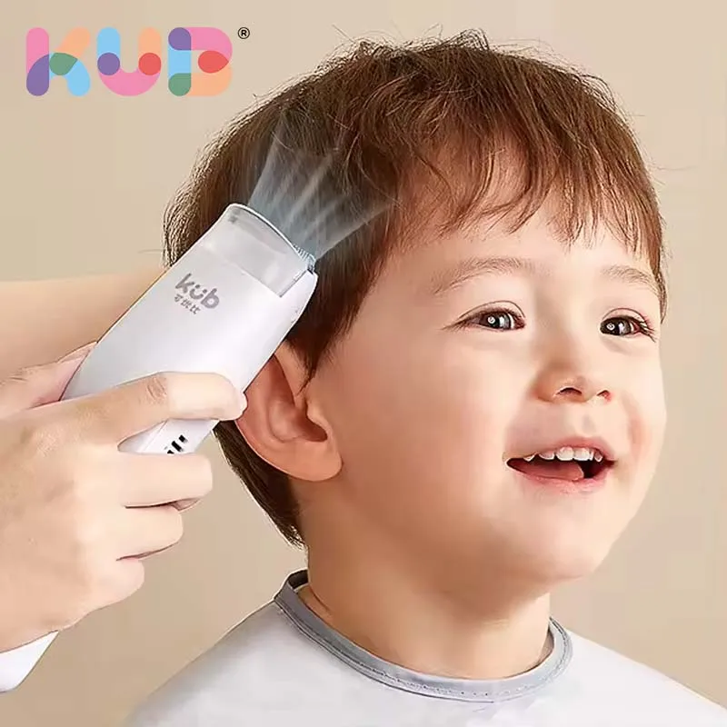 KUB Baby Appliances Low Noise Vacuum Children Hair Cutting Machine Portable USB Charge Electric Baby Hair Trimmer Clippers