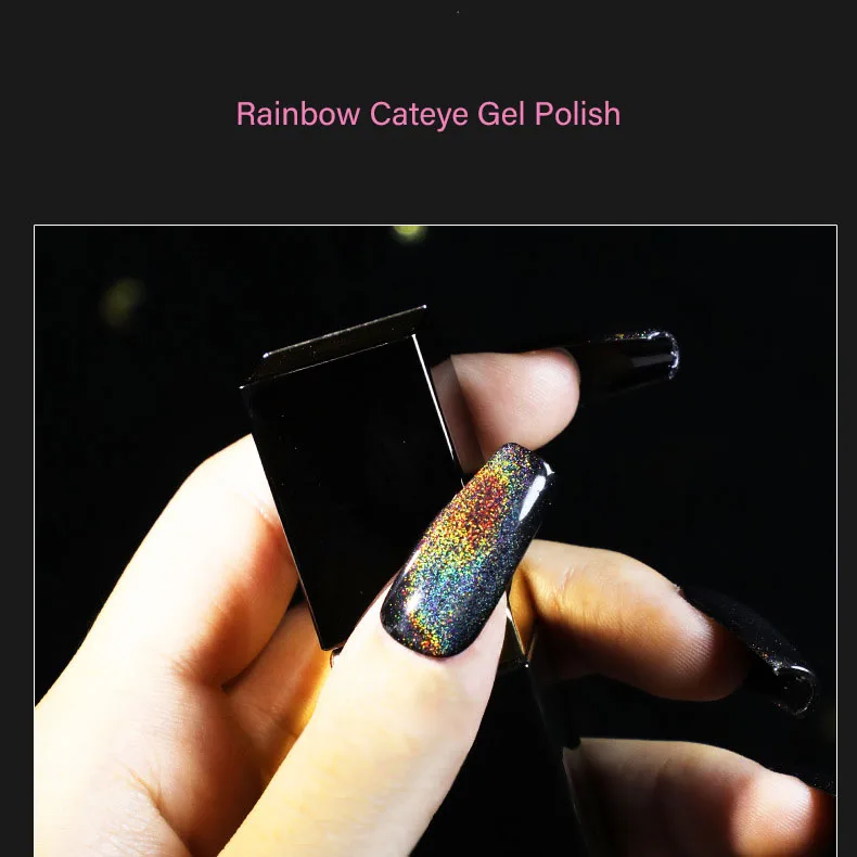 Hot Sale 15ml 10ml 8ml UV Magnetic 9D Laser Holo Rainbow Colour Hologram Cateye Gel Polish for Nails Cat Eye Nail Gel Polish