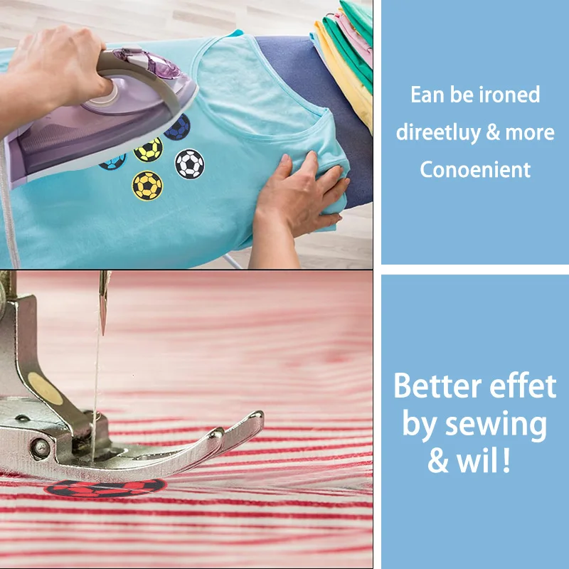 Hot Sale Football Embroidery Iron On Round Sports Team Patches For Jersey Hat