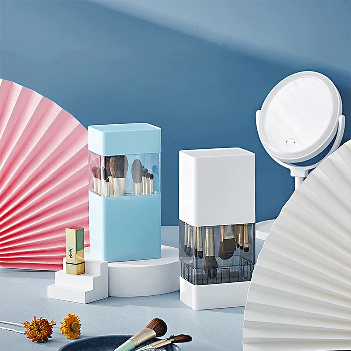 clear window cap Dust-proof Brush Storage Artist Brushes Travel cosmetic Bag Stand-up Makeup Cup Brush Holder