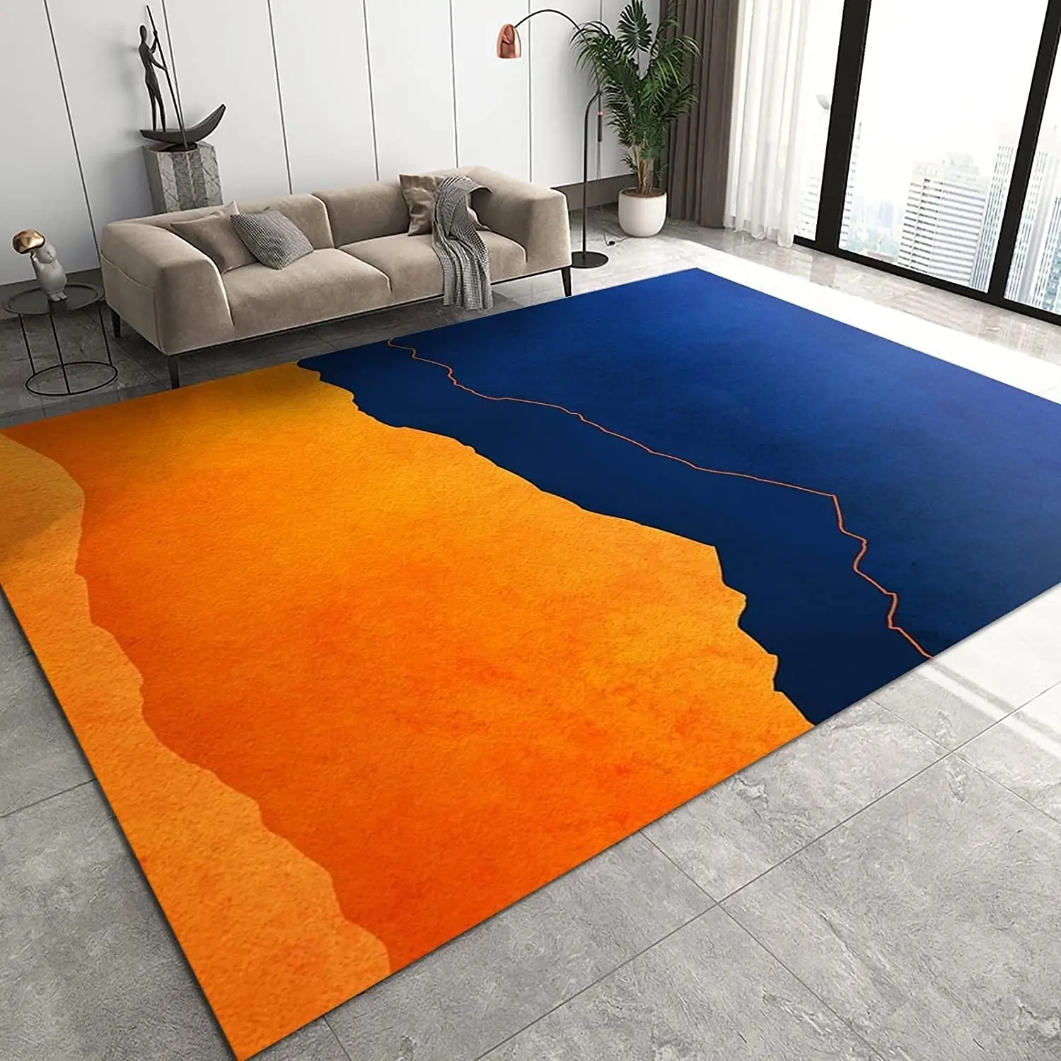 Custom Printed Carpet Rugs 3d Printed Blue Geometric Carpets For Living Room Bedroom area rugs and carpet