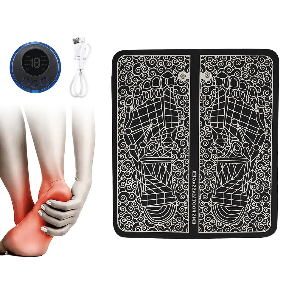 Portable Electric EMS USB Muscle Acupoints Stimulator Bioelectric Foot Massager Mat Hot Selling Products 2023 Folding 3 Years