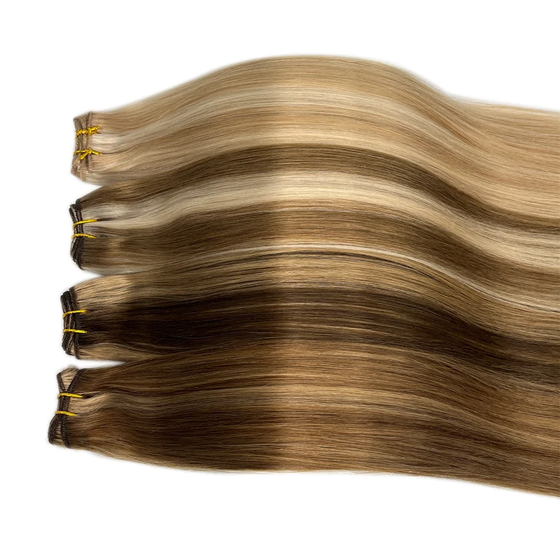 Wholesale Price Remy Platinum Blonde Hair, Machine Weft Human Hair, Russian Double Wefted Cuticle Aligned Weft Hair