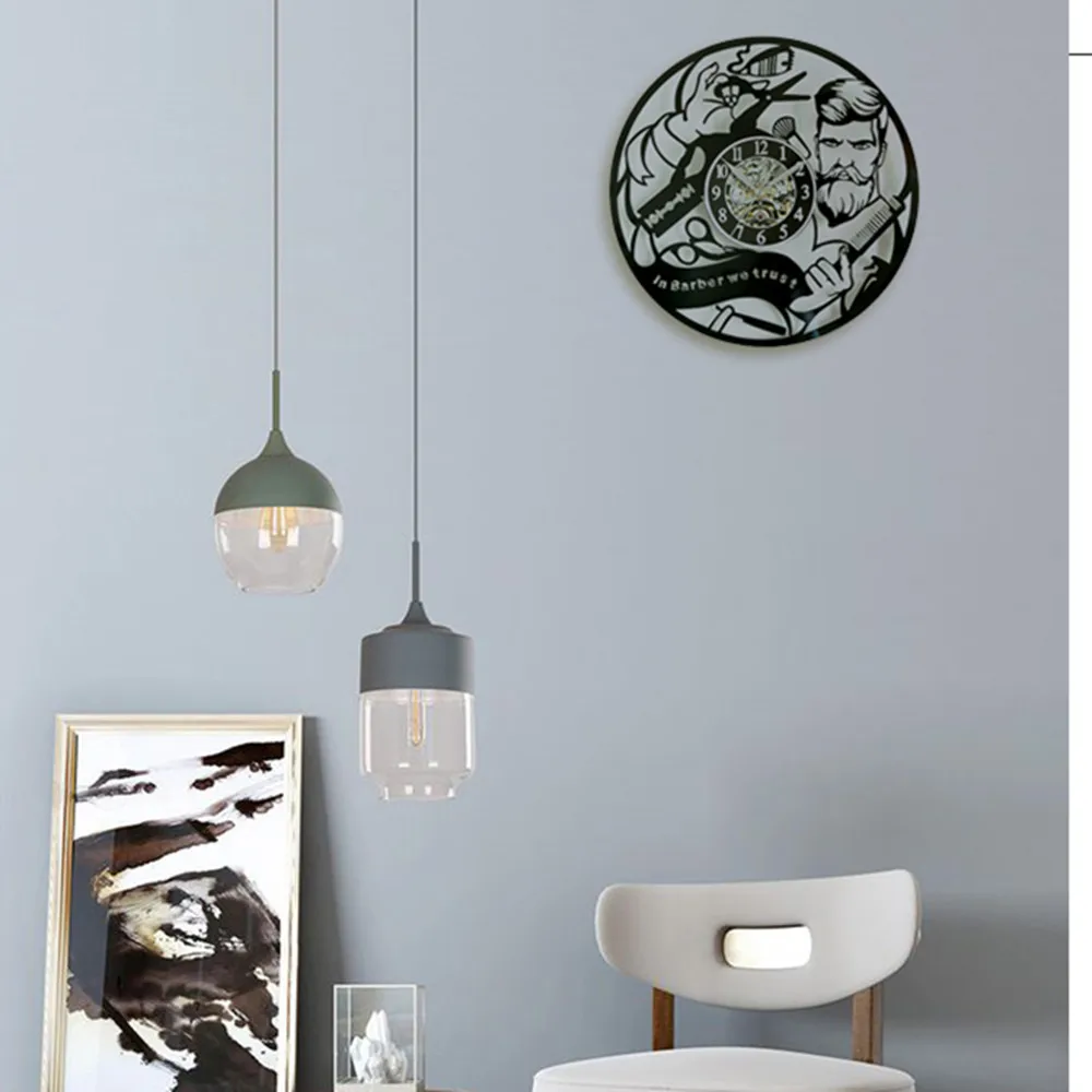 Round Black Hollow Hanging Creativity Retro Art Modern Wall Decoration Vinyl Record Clock