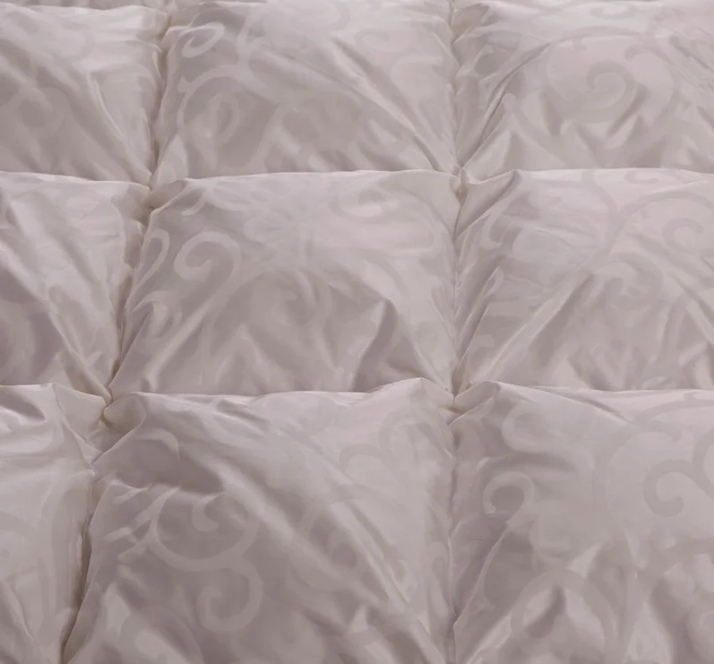 fade white color natural 95% goose down comforter Grade A silk jacquard cover 1000TC quilt queen king size Europe Royal style