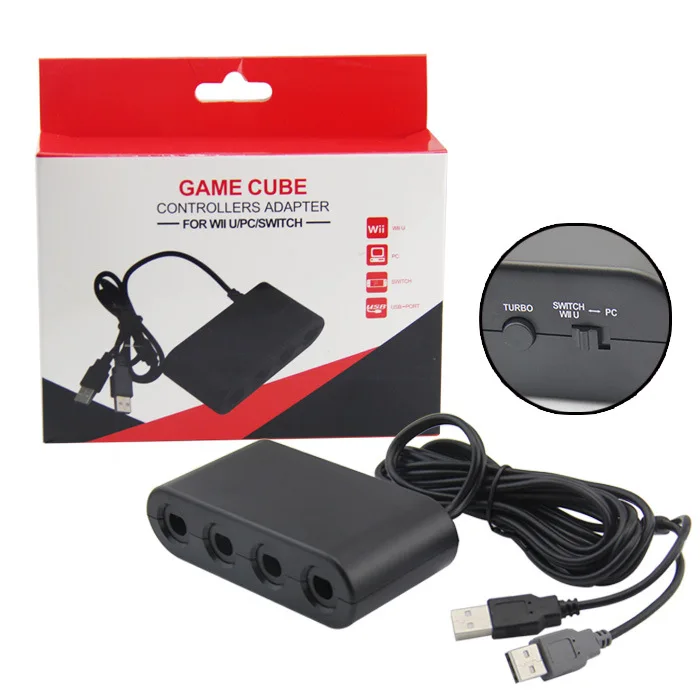 Адаптер для контроллера Gamecube NGC, адаптер для WII U Switch и ПК с поддержкой турбо и вибрации, без драйвера и нет