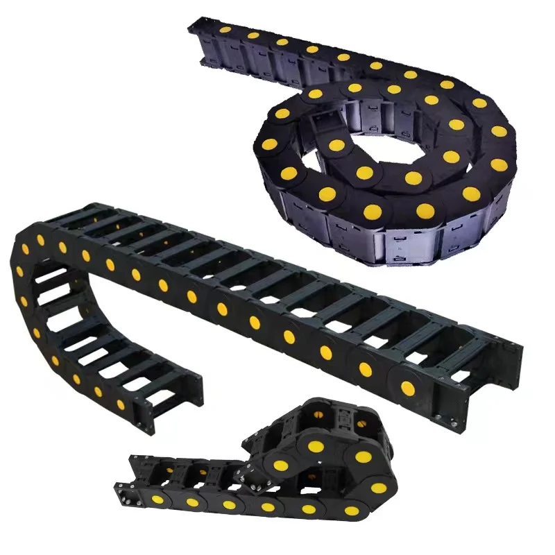 cable threading tow chain Bridge type plastic nylon tow chain completely closed engineering tank chain plastic 20*29mm