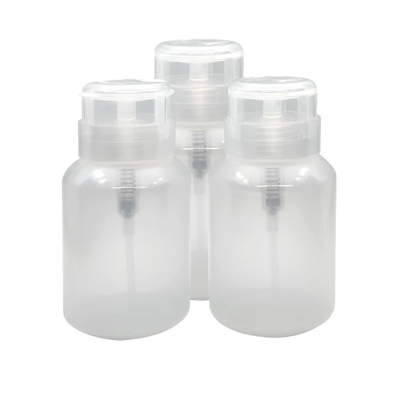 High Quality 250 Ml Alcohol Transparent Tool Toner Gel Down Cleaner Portable Art Polish Pump Press Nail Liquid Remover Bottle