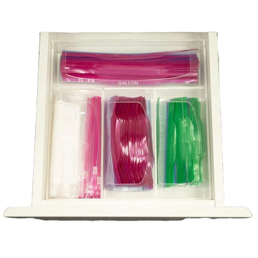 plastic ziplock bag storage organizer Storage Bag Holders and Dispenser Compatible acrylic ziplock food bag storage organizer
