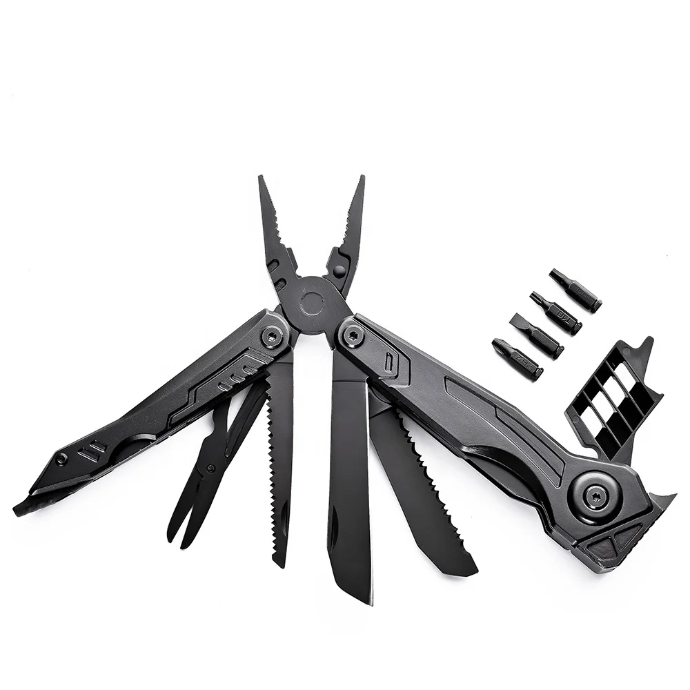 Wholesale Aluminium Alloy Handle Folding Survival Multi Tool Pliers w/Knife Screwdriver Bits