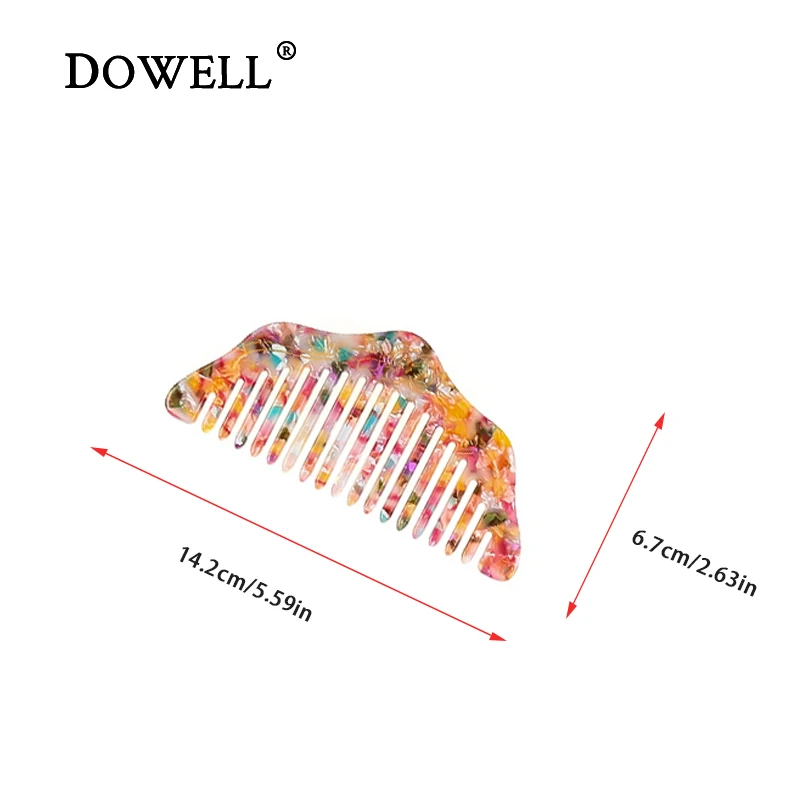 Распродажа французская мраморная расческа DOWELL Антистатическая ацетатная для волос с