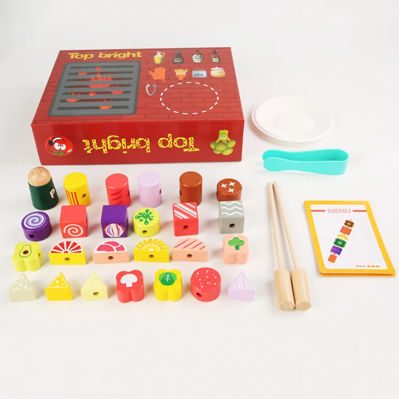 2024 new product Hot style children Fun grill  gifts creative Wooden simulation family kitchen toys For boys and girls 3 to 6