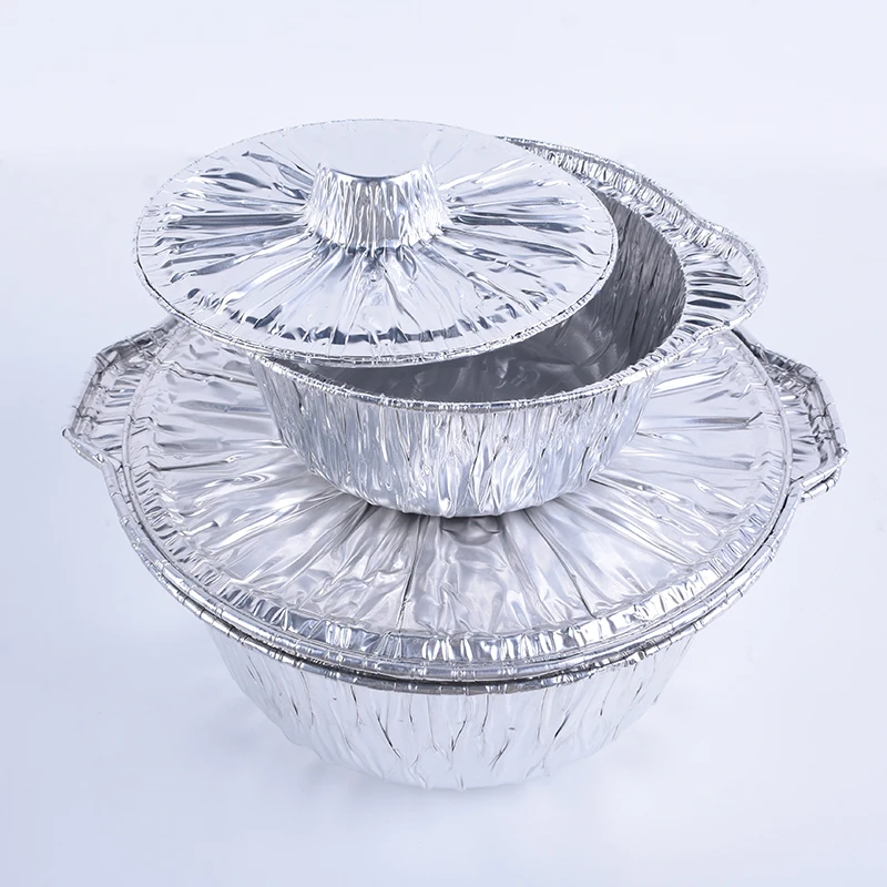 Aluminum Disposable Cooking Pie Pots With Lids Large Size For Rice Pan