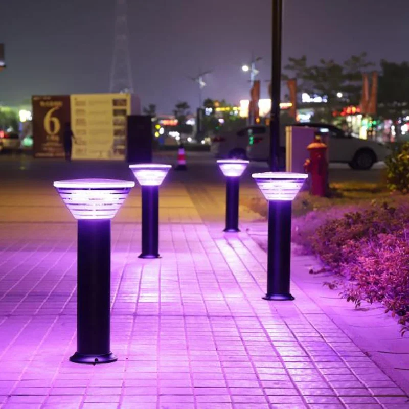 China Solar Bollard LED Lamp 60cm 80cm 100cm Aluminum Body Waterproof Luminous Acrylic Outdoor Garden Street Use