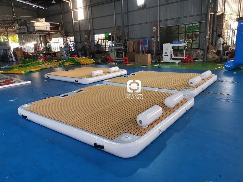 Water inflatable fishing dock Customized Floating Island jet ski yacht inflatable dock inflatable platform dock with mat