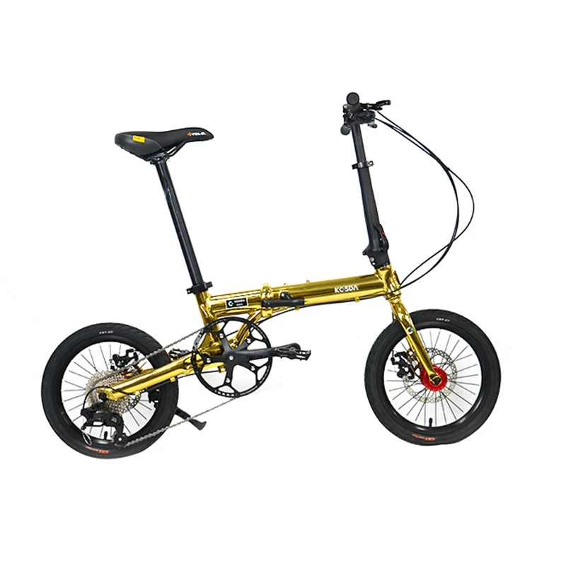 Road bike KOSDA 16-inch aluminum plating color ultra light folding bicycle 8-10 speed change system Kosda brand road bicycle
