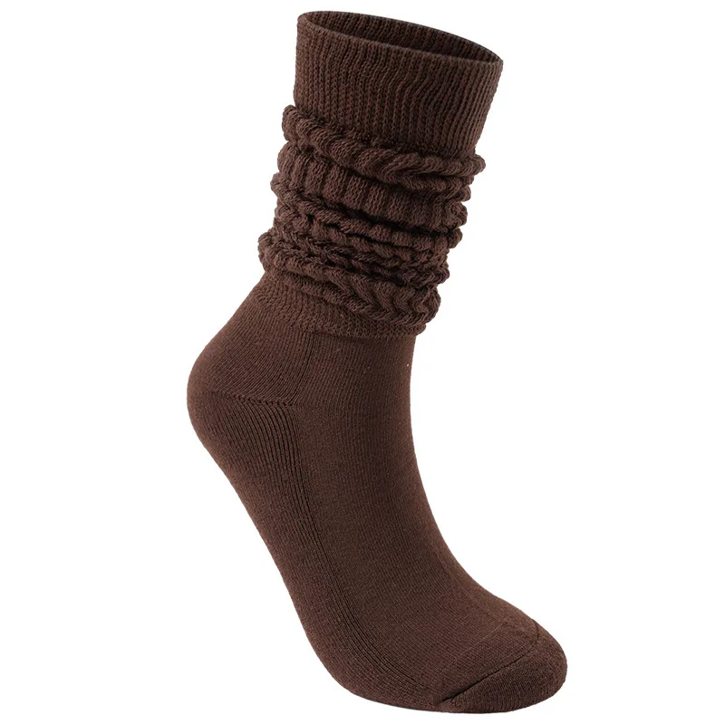 New design ladies colorful slouch socks scrunch socks thick cotton knit long slouch socks for woman