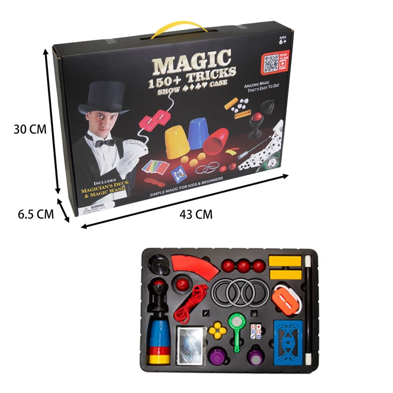 
Magic Rope Over 150 tricks wand poker close-up stage magic tricks props set large box Magic trick illusion 