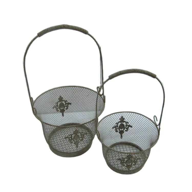 Round Metal Iron Wire Storage Mesh Basket