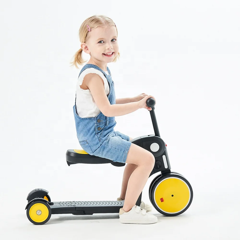 BEBELUX 3 in 1 ride on toy kids scooter balance bike baby tricycle with adjustable seat and handlebar