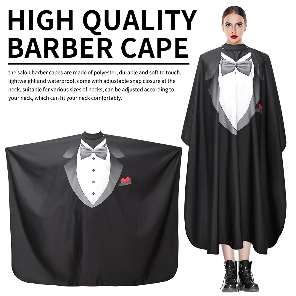 New Custom Logo Waterproof Barbershop Aprons Haircut Salon Black Barber Capes