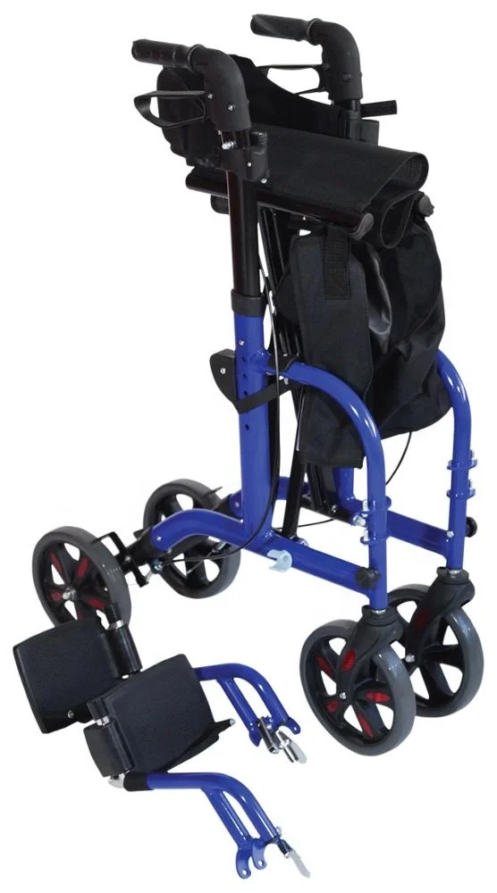TONIA Aluminum Transit Wheelchair/ Rollator Walker With Footrest And Soft Seat TRA08