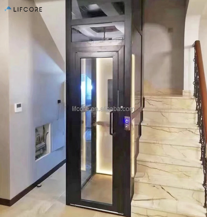 Lifcore silent pit less mini elevator small home lift with intelligent lock key