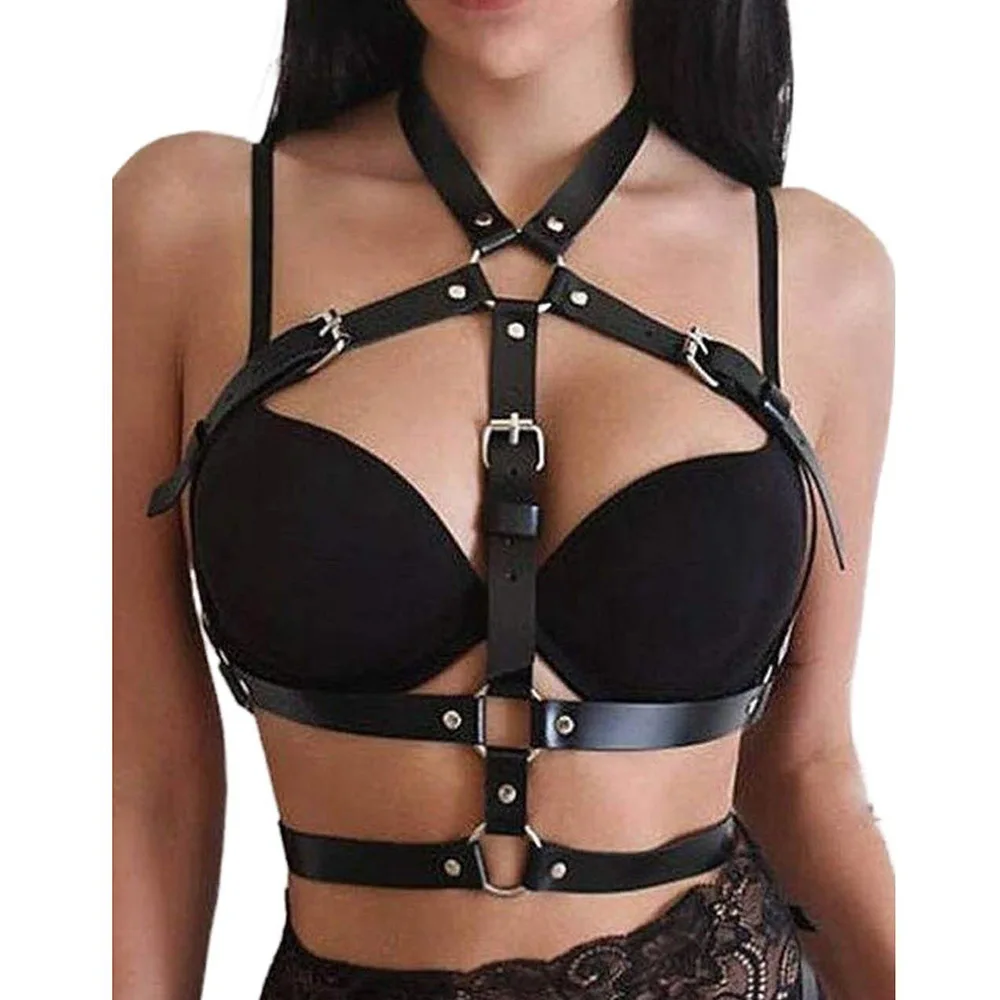 New Leather Body Belt Suspenders Lingerie Gothic Garter Belts