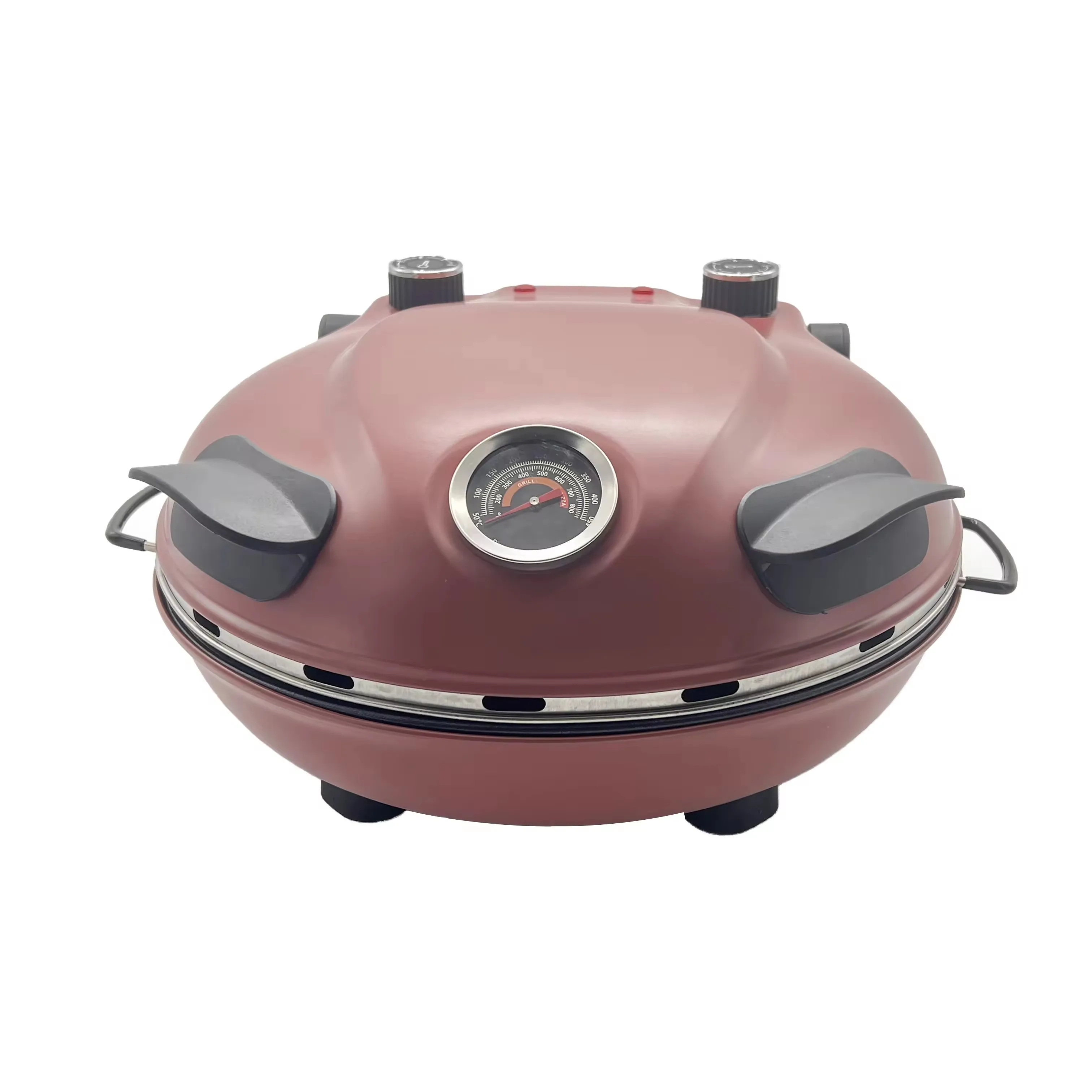 31cm Ceramic Baking Stone Plate Pizza Oven with Thermometer 1pc Thermostat Control and 1pc 15 mins Timer Pizza Maker