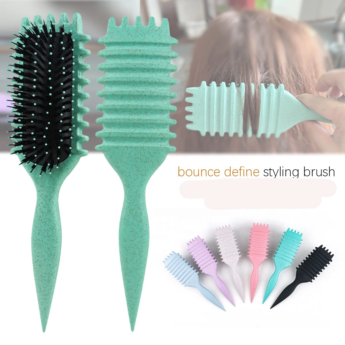 Curl Define Styling Brush Hollow Out Detangling Hair Brush Tangled Wet Curly Hair Comb Shaping Curls Barber Hairdressing Tools