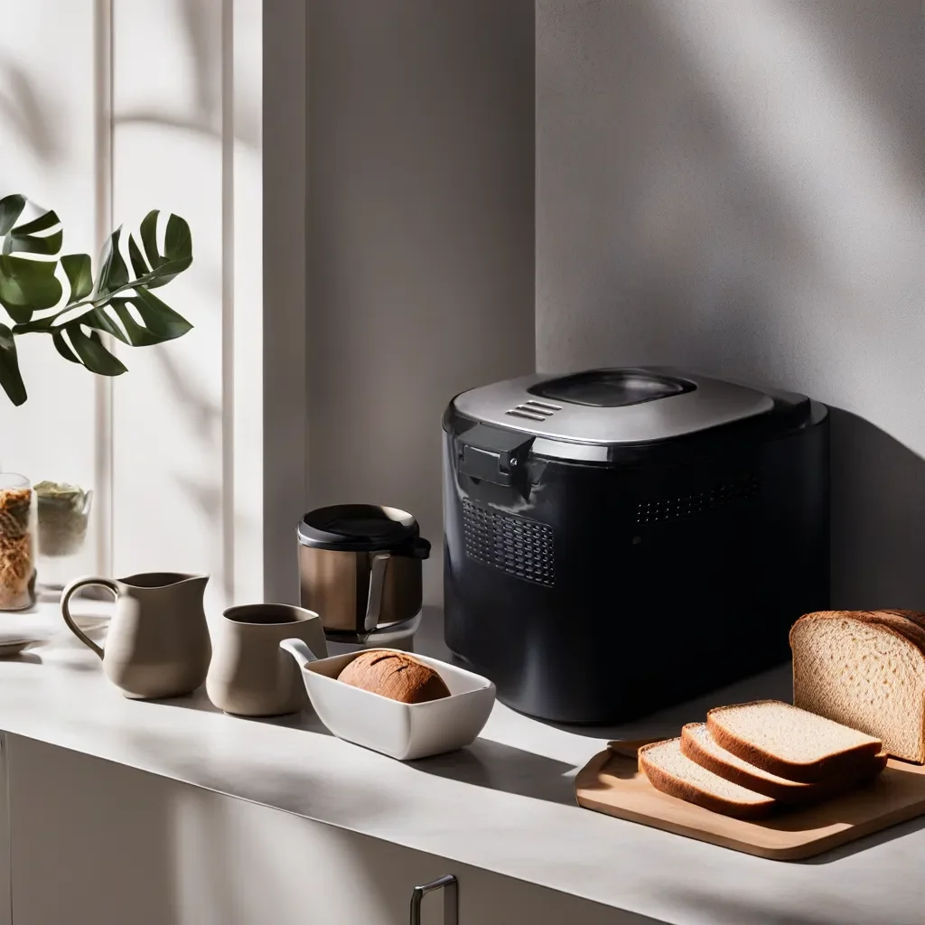 Bread Maker 3 crust options Light Medium Dark 2LBS 550W 120V 12 digital programs up to 5800g Warming Function, Time Delay