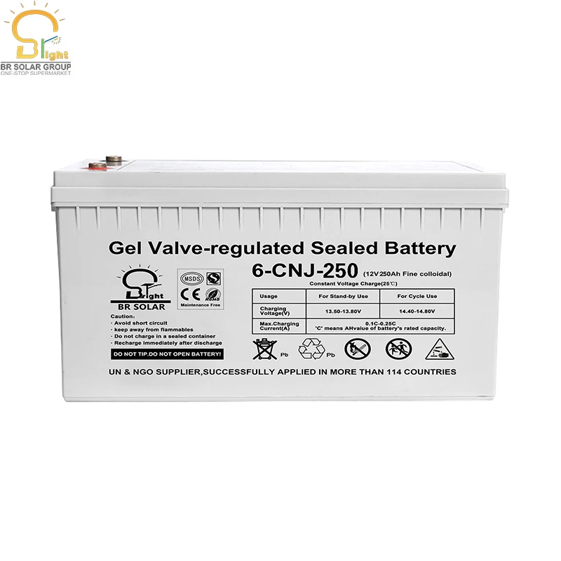 BR солнечная батарея 12 В 200ah pack 100ah 250ah гелевая солнечные батареи