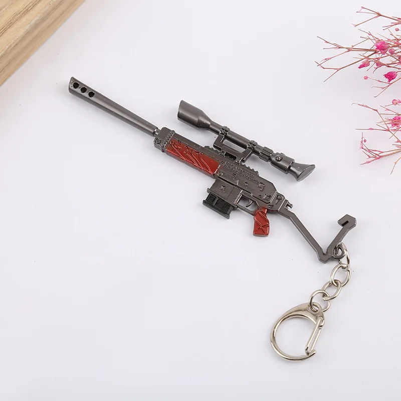 2024 Exquisite Mini Gun Model Solar Keychain Metal Fans Key Ring Toy Gift