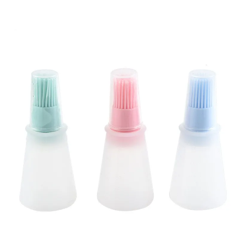 Food Grade Silicone Oil Bottle Brush Silicone Baking Brush Silicone Basting Brush With Oil Bottles