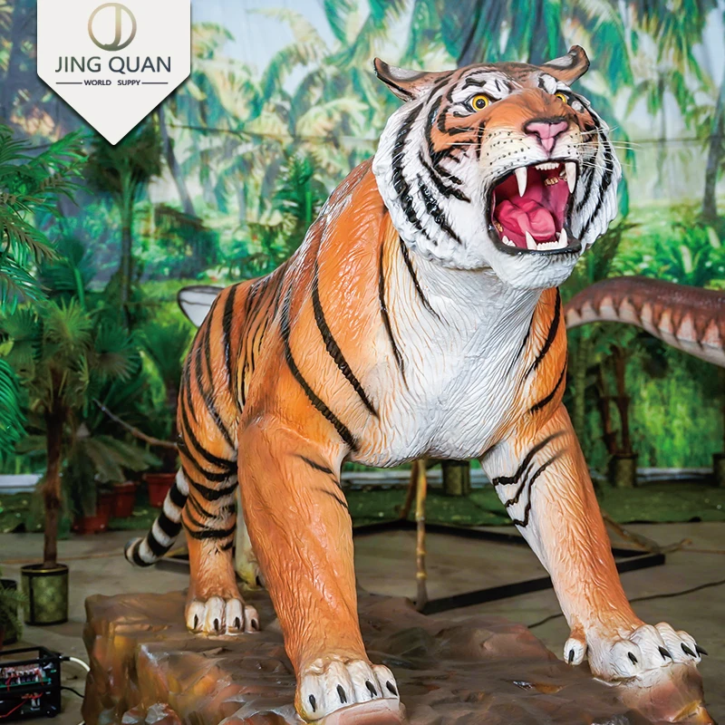 Tiger Animatronic Walking Dinosaur Amusement Park Products For Sale Outdoors