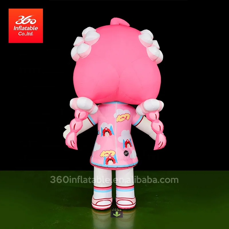 
moving inflatable beautiful pink girl for advertising outdoor inflatable suit character walking costume custom inflatable suit 