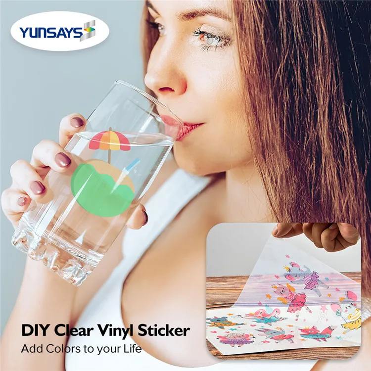 Waterproof Label Inkjet Stickers Vinyl Printing label Paper Transparent Printable Clear Self-adhesive A4 Size sticker