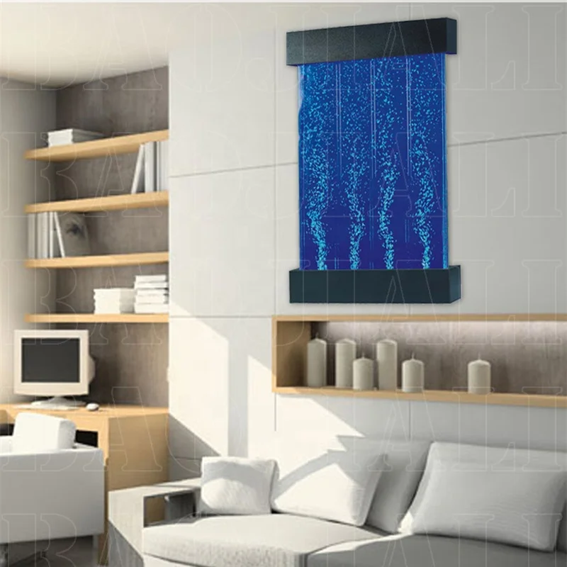 
modern home furniture glowing led water wall hanging bubble fountain on partition wall 