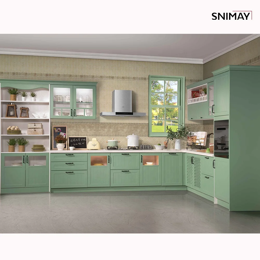 Villa White Lacquer Solid Wood Classic Luxury Kitchen Cabinet