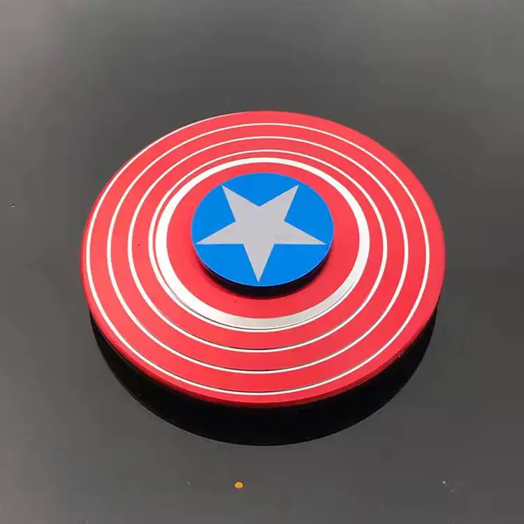 Factory wholesale aluminum alloy American captain fingertip Metal Finger Spinner decompression toy for kid gift Fidget Spinner