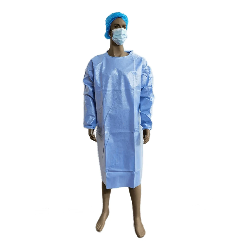 ASTM F739-12 Disposable Doctor Poly-coated SMS Chemotherapy Gown Lab Isolation Gown Level 4 Waterproof Chemo Gown