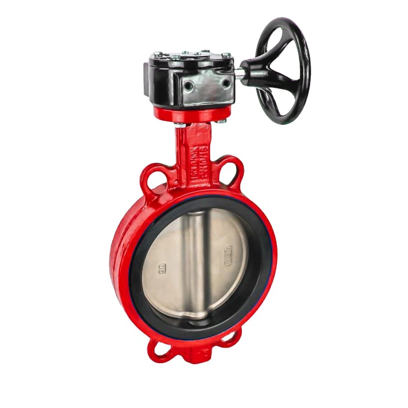 DN65 Handwheel operated cf8 body Wafer Connection SS304/CF8 soft sealing butterfly valve